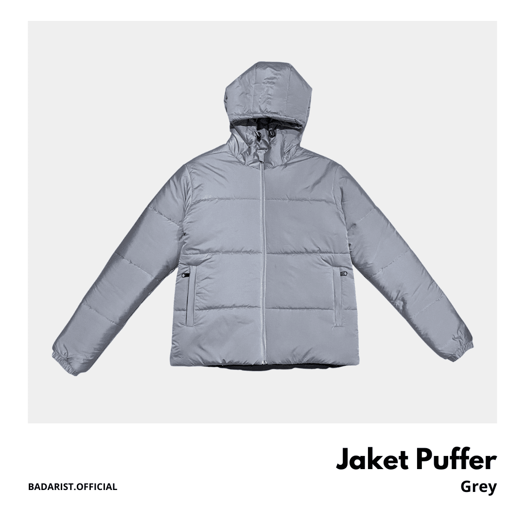 Jaket Puffer - Silver Grey | Ukuran M